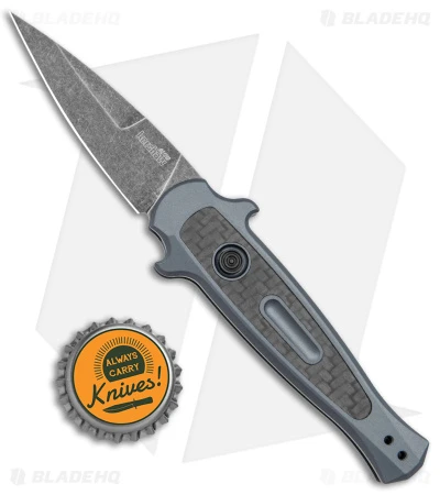 Kershaw Launch 12 Mini Stiletto Automatic Knife Gray/CF (2.5" Black Stonewash) 6 Kershaw Launch 12 Mini Stiletto Automatic Knife Gray/CF (2.5" Black Stonewash) - Image 4