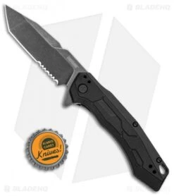 Kershaw Analyst Tanto Assisted Opening Knife Black FRN (3.25" BlackWash Serr) -Kershaw Kershaw Analyst Tanto Assisted Opening Black FRN BlackWash Serr 2062ST BHQ 120528 jr bottlecap