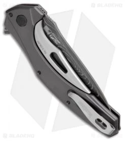 Kershaw Bareknuckle Sub Frame Lock Knife Gray Al (3.5" Damascus) 7777DAM 8 Kershaw Bareknuckle Sub Frame Lock Knife Gray Al (3.5" Damascus) 7777DAM -Kershaw Kershaw Bareknuckle Sub FL Gray Al Damascus 7777DAM BHQ 103079 jr side