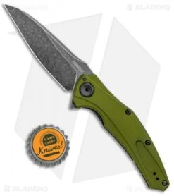 Kershaw Bareknuckle Sub-Frame Lock Knife OD Green (3.5" BlackWash) 7777OLBW -Kershaw Kershaw Bareknuckle Sub FL OD Green BlackWash 7777OLBW BHQ 99040 jr bottlecap