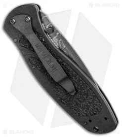 Kershaw Blur Assisted Opening Knife Black Aluminum (3.375" Damascus) 1670BLKDAM -Kershaw Kershaw Blur Assisted Opening Knife Black Aluminum Damascus 1670BLKDAM BHQ 107879 kp side jr