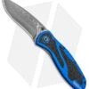 Kershaw Blur Assisted Opening Knife Blue Aluminum (3.375" Damascus) 1670NBDAM -Kershaw Kershaw Blur Assisted Opening Knife Blue Aluminum Damascus 1670NBDAM BHQ 107880 kp jr