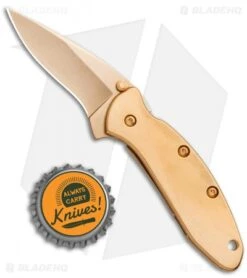 Kershaw Chive Assisted Opening Knife 24K Gold Plated (1.94" Gold) 1600G -Kershaw Kershaw Chive AO 24K Gold Plated KS1600G BHQ 86782 jr bottlecap