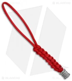 Kershaw 13 Kershaw Knives Tied Red Paracord Lanyard + Kershaw Bead