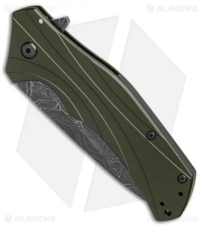 Kershaw Knockout Assisted Opening Knife OD Green (3.25" Damascus) 1870OLDAM 5 Kershaw Knockout Assisted Opening Knife OD Green (3.25" Damascus) 1870OLDAM - Image 3