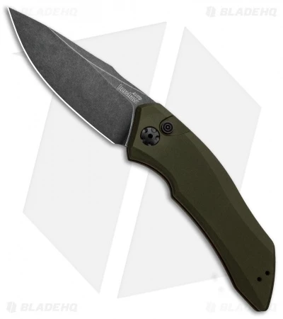 Kershaw Launch 1 Automatic Knife Olive Green Aluminum (3.4" BlackWash) 7100OLBW 3 Kershaw Launch 1 Automatic Knife Olive Green Aluminum (3.4" BlackWash) 7100OLBW