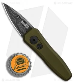 Kershaw Launch 4 CA Legal Automatic Knife OD Green (1.9" Damascus) BHQ Exclusive -Kershaw Kershaw Launch 4 CA Legal OD Green Damascus BHQ 91063 er bottlecap
