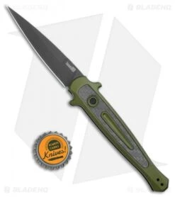 Kershaw Launch 8 Stiletto Automatic Knife Green/CF (3.5" Black) 9 Kershaw Launch 8 Stiletto Automatic Knife Green/CF (3.5" Black) -Kershaw Kershaw Launch 8 Stiletto Auto Green CF Black KER7150OLBLK BHQ 109602 jr bottlecap