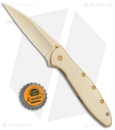 Kershaw Leek Assisted Opening Knife 24K Gold Plated (3" Gold) 1660G 6 Kershaw Leek Assisted Opening Knife 24K Gold Plated (3" Gold) 1660G - Image 4