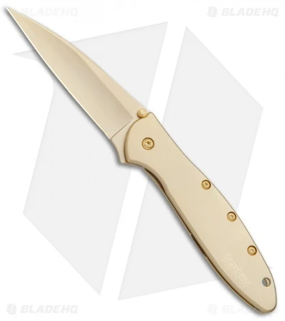Kershaw Leek Assisted Opening Knife 24K Gold Plated (3" Gold) 1660G 3 Kershaw Leek Assisted Opening Knife 24K Gold Plated (3" Gold) 1660G