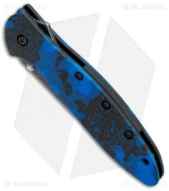 Kershaw Leek Spring Assisted Knife A/O Digital Blue (3" Black SW) 1660DBLU -Kershaw Kershaw Leek A O Digital Blue Blackwash KS1660DBLU BHQ 102811 jr spine