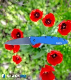Kershaw Leek Assisted Opening Knife Blue (3" Black) 1660NBBLK -Kershaw Kershaw Leek Assisted Opening Knife Blue Black 1660NBBLK BHQ 77341 kp tulips web