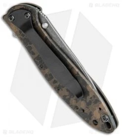 Kershaw Leek Spring Assisted Knife A/O Digital Brown (3" Black SW) 1660DEB -Kershaw Kershaw Leek Auto Digital Brown Blackwash BHQ 113292 jr side