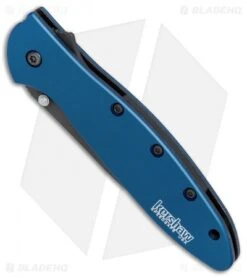 Kershaw Leek Assisted Opening Knife Blue (3" Black) 1660NBBLK -Kershaw Kershaw Leek Blue black BHQ 77341 er spine
