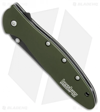 Kershaw Leek Assisted Opening Knife OD Green (3" Black Serr) 1660OLBLKST 5 Kershaw Leek Assisted Opening Knife OD Green (3" Black Serr) 1660OLBLKST - Image 3