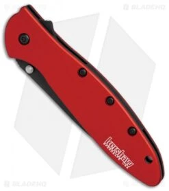 Kershaw Leek Assisted Opening Knife Red (3" Black) 1660RDBLK -Kershaw Kershaw Leek Red black BHQ 77344 er spine