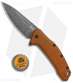 Kershaw Link Drop Point Knife Flat Dark Earth Aluminum (3.25" BlackWash) 9 Kershaw Link Drop Point Knife Flat Dark Earth Aluminum (3.25" BlackWash) -Kershaw Kershaw Link Assisted SW Plain FDE Handle 1776BRZBW BHQ 85193 jr bottlecap
