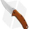 Kershaw Link Drop Point Knife Flat Dark Earth Aluminum (3.25" Stonewash Serr) -Kershaw Kershaw Link Drop Point Flat Dark Earth Aluminum SW Serr BHQ 85192 er