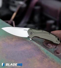 Kershaw Link 20CV Drop Point Knife Olive Al (3.25" Stonewash) 1776OLSW 13 Kershaw Link 20CV Drop Point Knife Olive Al (3.25" Stonewash) 1776OLSW -Kershaw Kershaw Link Drop Point Knife Olive Aluminum Stonewash 20CV 1776OLSW BHQ 105987 kp truck web
