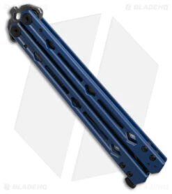 Kershaw Lucha Balisong Butterfly Knife Blue (4.5" Blackwash) 5150BLUBW -Kershaw Kershaw Lucha Balisong Butterfly Knife Blue 4in BSW BHQ 117077 td side