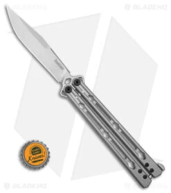 Kershaw Lucha Balisong Butterfly Knife Stainless Steel (4.5" Stonewash) 5150 -Kershaw Kershaw Lucha Balisong Butterfly Knife Stainless Steel 4in SW BHQ 105983 td size