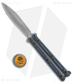 Kershaw Lucha Balisong Butterfly Knife Carbon Fiber/Ti (4.7" SW 20CV) 5150CF -Kershaw Kershaw Lucha CF Blue SW jr bottlecap