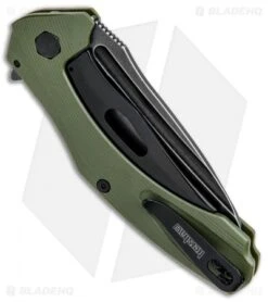 Kershaw Natrix A/O Knife Olive Green G-10 (3.25" BlackWash) 7007OLBW -Kershaw Kershaw Natrix A O Olive Green Blackwash 7007OLBW BHQ 82643 jr side