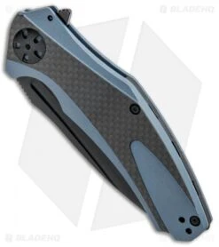 Kershaw Natrix XL Sub-Frame Lock Knife Blue G-10/CF (3.75" Black) 7008CFBLK -Kershaw Kershaw Natrix Sub FL Carbo Blue CF KS7008CFBLK BHQ 92438 jr spine