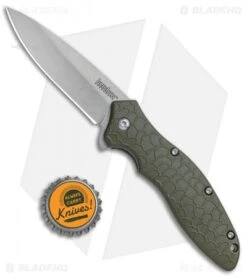 Kershaw Oso Sweet Assisted Opening Knife OD Green (3" Stonewash) 1830ODSW -Kershaw Kershaw Oso Sweet Assisted Opening OD Green SW KS1830ODSW BHQ 79526 jr bottlecap