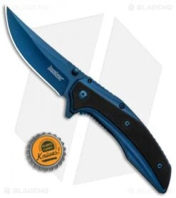 Kershaw Outright A/O Frame Lock Knife Blue/Black G-10 (3" Blue) 8320 -Kershaw Kershaw Outright AO FL Blue Black G 10 Blue 8320 BHQ 80595 jr bottlecap