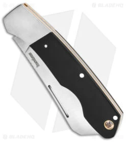 Kershaw Parley Cleaver Slip Joint Knife Black Polished Micarta (3.1" Satin) 4384 -Kershaw Kershaw Parley Cleaver Slip Joint Black Polished Micarta 3in Satin BHQ 139784 td spine