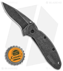 Kershaw Scallion Assisted Opening Knife Blackwash (2.25" Black) 1620FLBW -Kershaw Kershaw Scallion Assisted Opening Knife Blackwash 2in Black BHQ 164958 td size