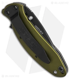 Kershaw Scallion Assisted Opening Knife Olive (2.25" Black) 1620OLBLK -Kershaw Kershaw Scallion Assisted Opening Knife Olive 2in Black BHQ 11769 td side