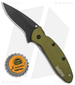 Kershaw Scallion Assisted Opening Knife Olive (2.25" Black) 1620OLBLK -Kershaw Kershaw Scallion Assisted Opening Knife Olive 2in Black BHQ 11769 td size