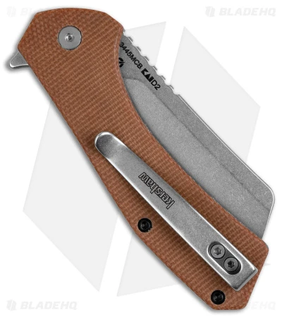 Kershaw Static Cleaver Liner Lock Knife Brown Micarta (2.8" SW D2) 4 Kershaw Static Cleaver Liner Lock Knife Brown Micarta (2.8" SW D2) - Image 2