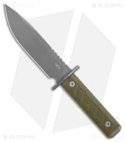 Zero Tolerance 6 Fixed Blade Knife OD Green G-10 (6" Gray CPM 3V) ZT 0006