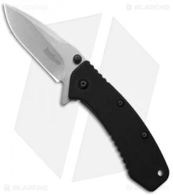 Kershaw Cryo Assisted Opening Flipper Knife Black G-10 (2.75" Stonewash) 1555G10
