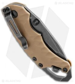 Kershaw Shuffle II Tanto Liner Lock Knife Tan (2.25" BlackWash) 8750TTANBW -Kershaw kershaw shuffle 2 tan 8750ttanbw side jm